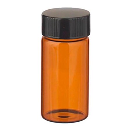 Cp Lab Safety. Wheaton 20ML Amber Vials, 24-400, Lab File, PTFE, Case of 72 W224604